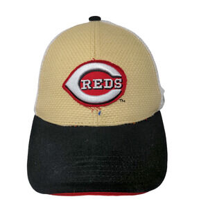 Cincinnati Reds MLB Snapback Mesh Back Hat Gold White Adjustable Montgomery Inn